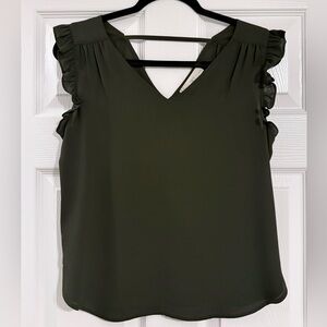 LOFT Petite Ruffle Sleeve Blouse